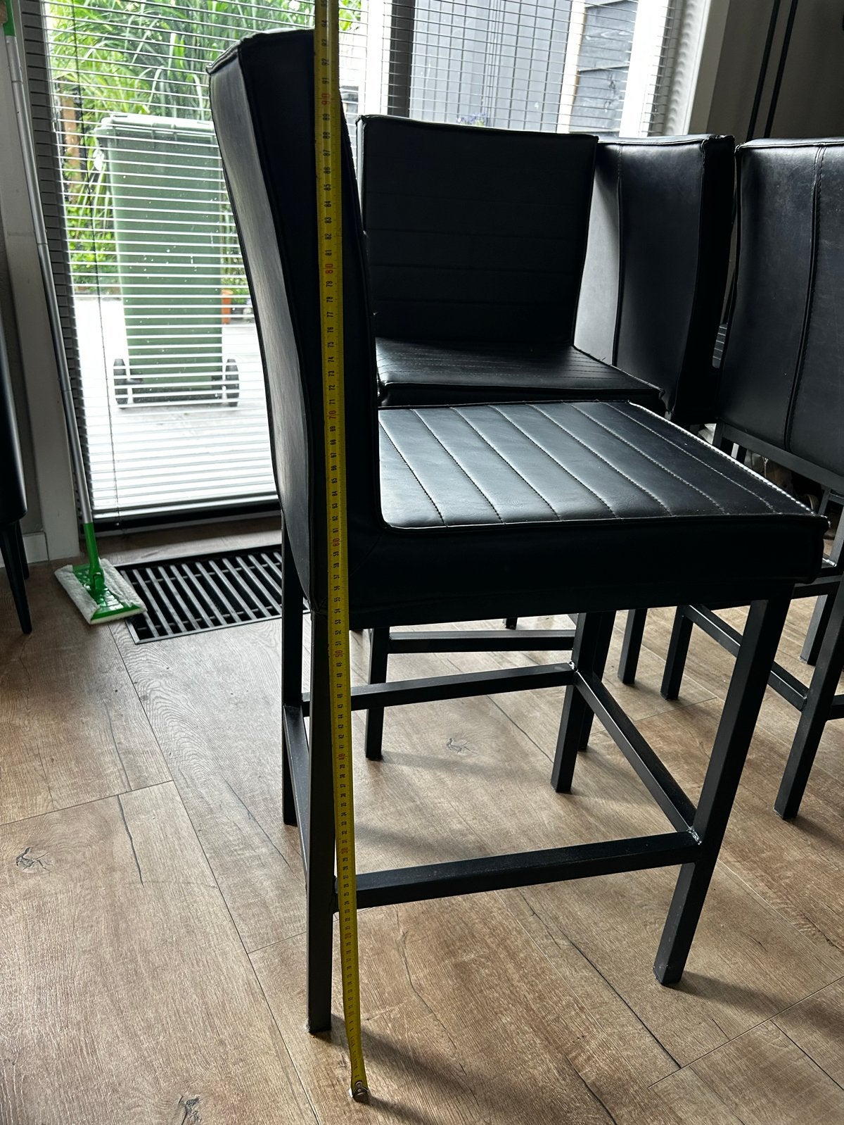 Lederlook barkrukken, Ophalen, Gebruikt, Met voetsteun, 60 tot 90 cm