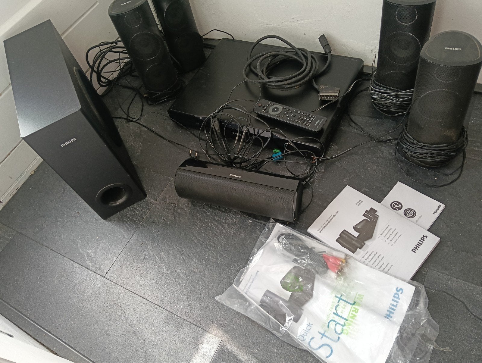 Philips hts5520 dvd met audio set, Audio, Tv en Foto, Philips, Speakerset, Zo goed als nieuw, Geschikt voor surround/home cinema