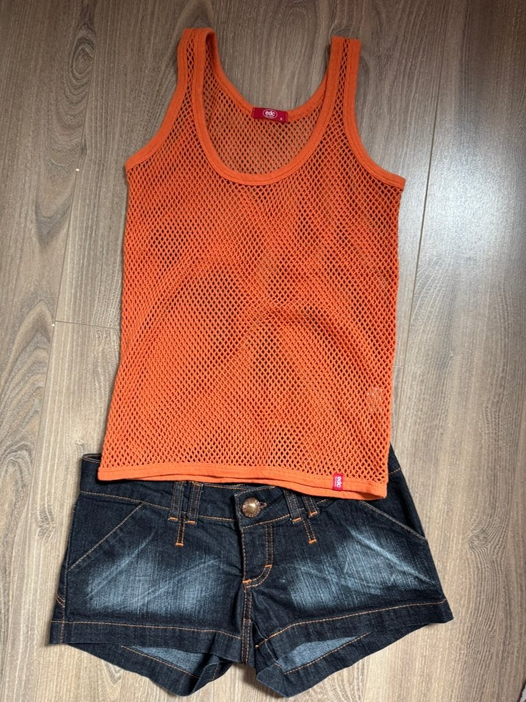 Oranje net topje van EDC by Esprit, Maat 38/40 (M), Oranje, Ophalen of Verzenden, Zo goed als nieuw