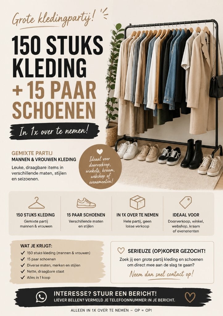 Kledingpartij voor opkoper aangeboden, Ophalen of Verzenden, Gebruikt