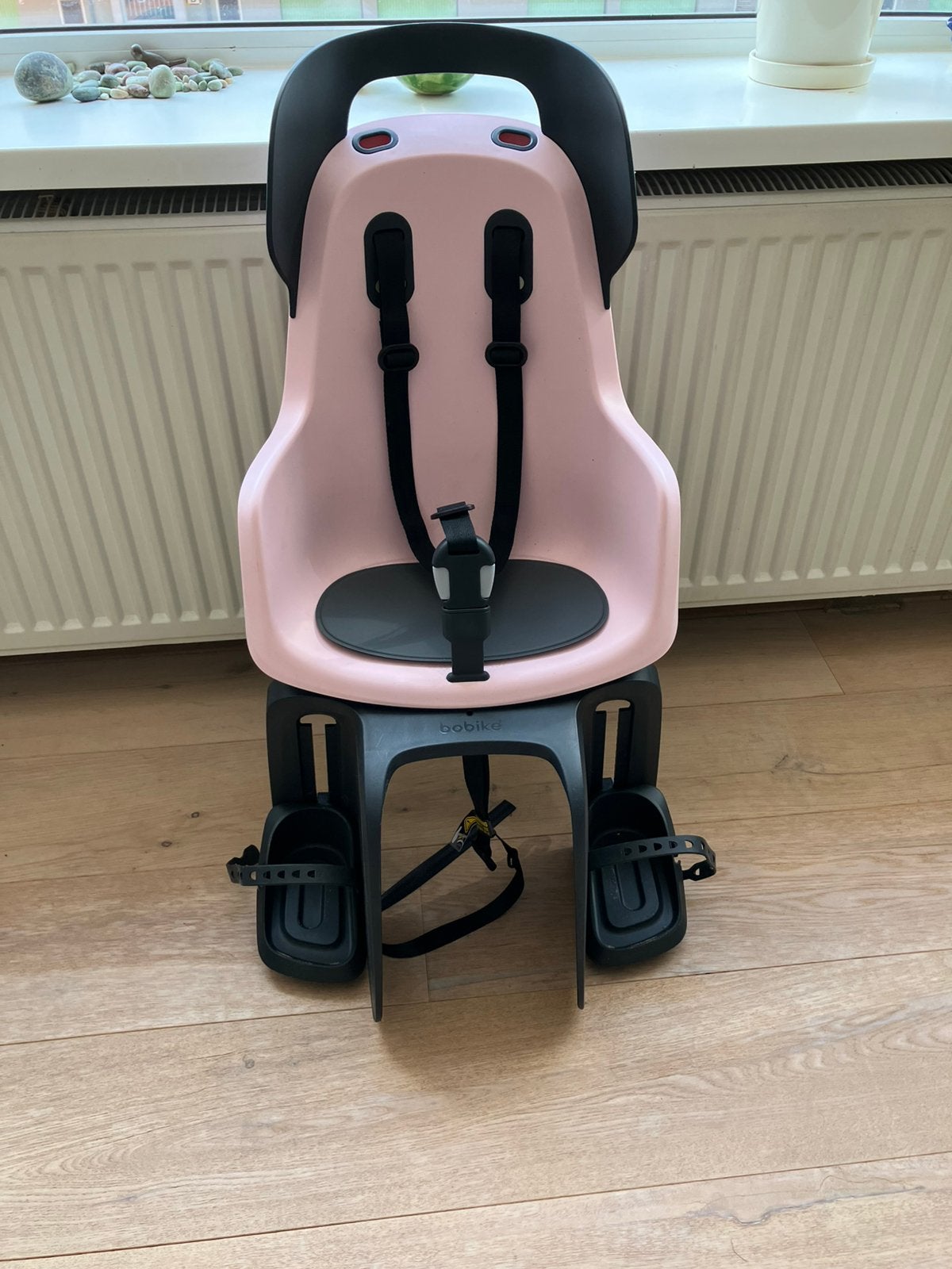 Bobike fietsstoeltje, roze, Ophalen, Achterzitje, Voetsteuntjes, 9 t/m 18 kg