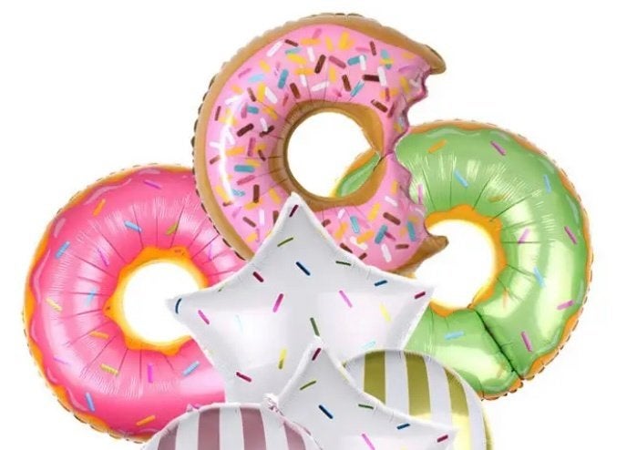 Pakket Donut Ballonnen, NIEUW! VERJAARDAG, THEMAFEEST!, Hobby en Vrije tijd, Verzenden, Nieuw, Versiering, Verjaardag