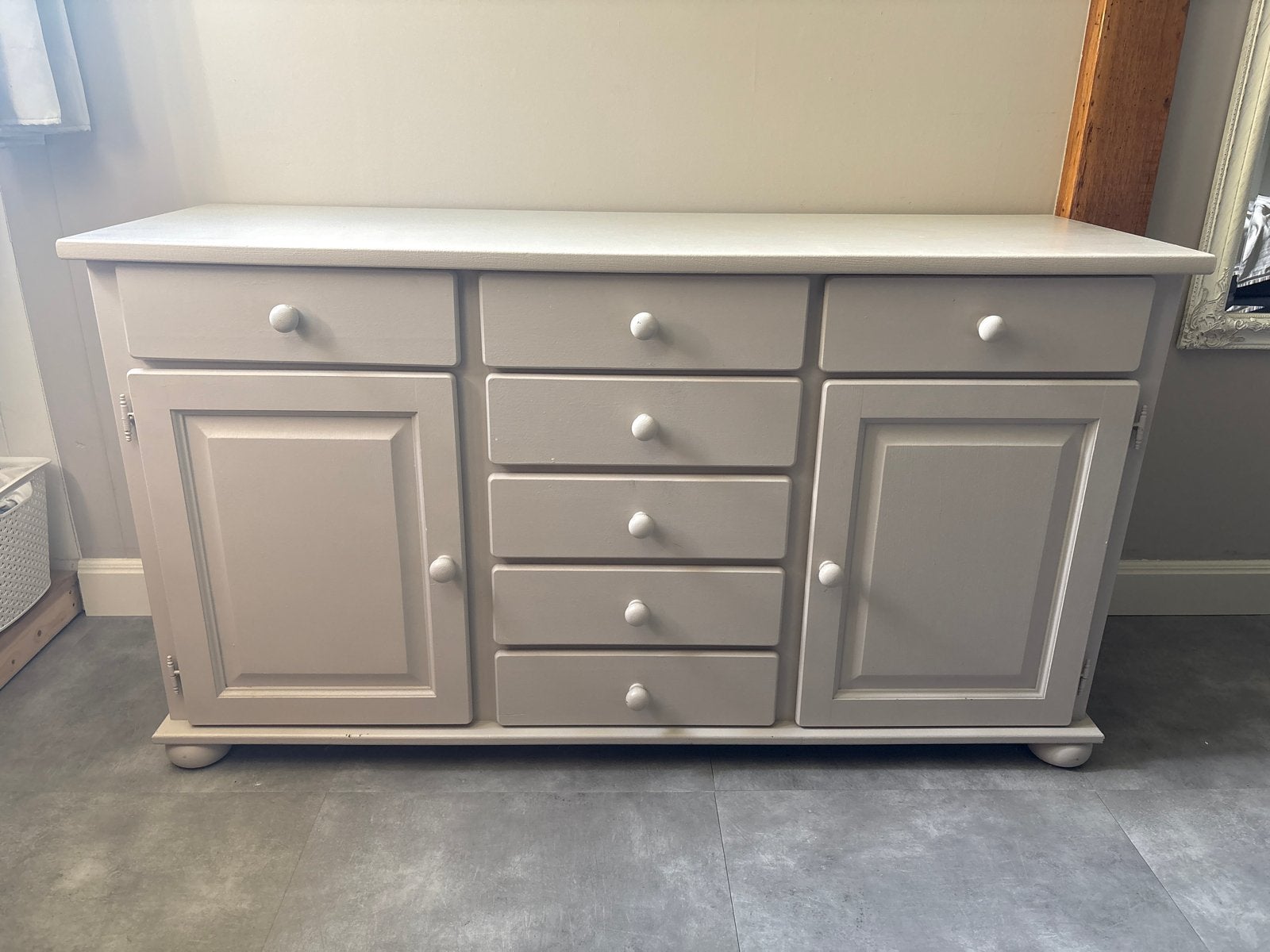 Beige commode of dressoir, Ophalen, Gebruikt, 150 tot 200 cm, Landelijk