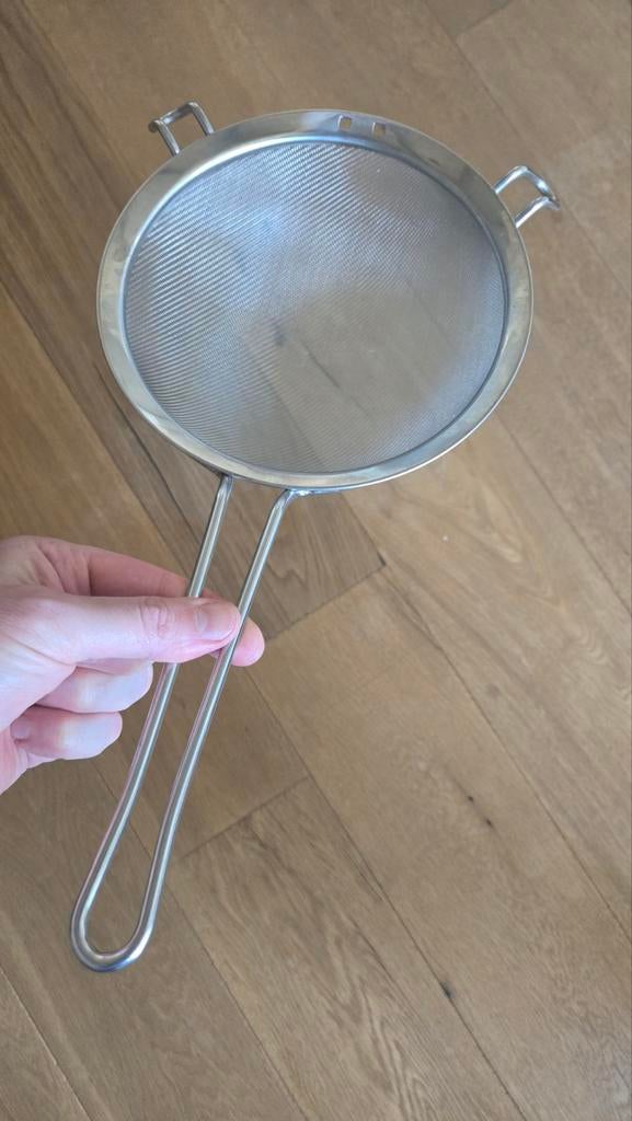 GEFU Passeersieb Fliessiebes Leschen - Zeef/Passeerzeef, Overige typen, Zilver, Ophalen of Verzenden, Zo goed als nieuw