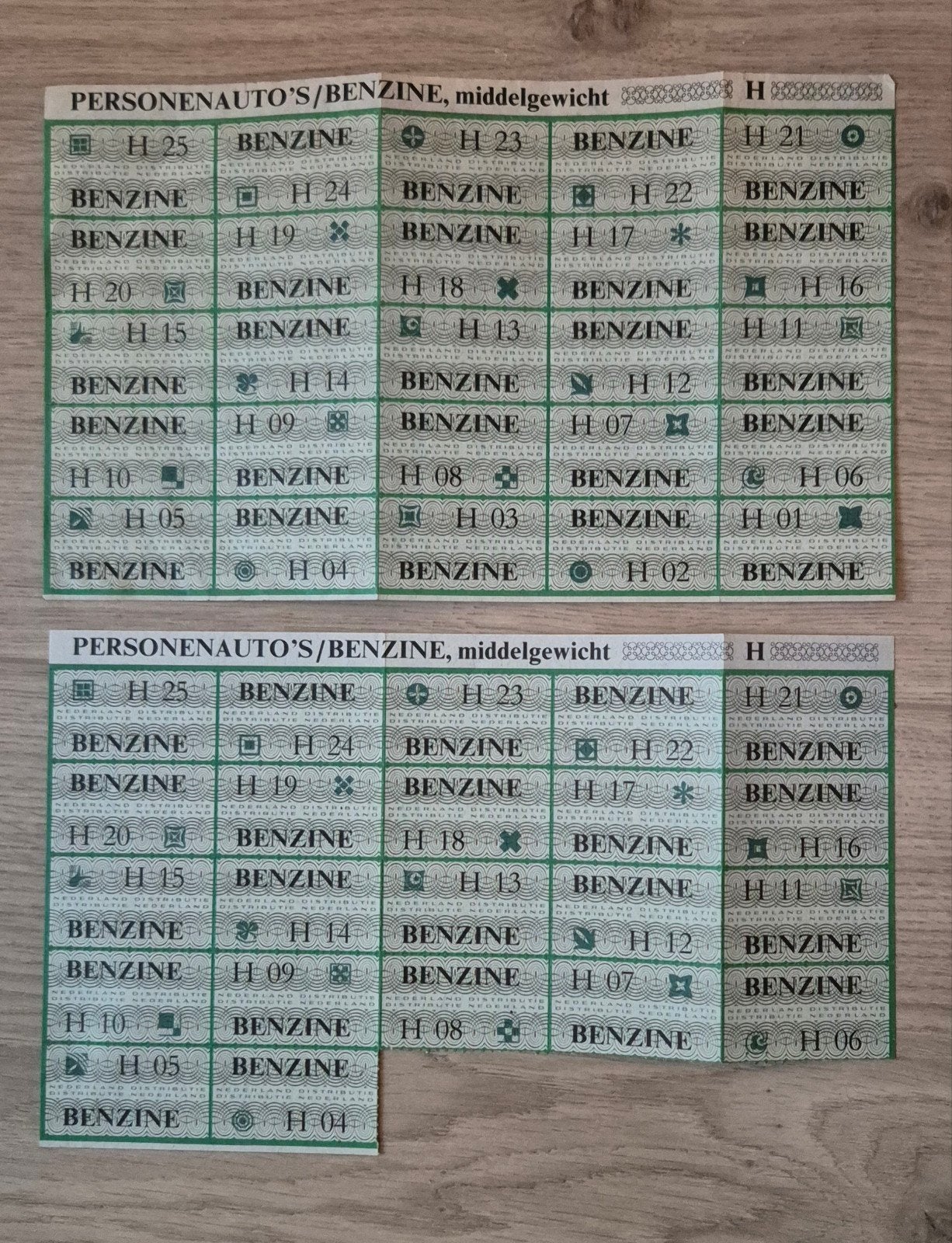 Benzine bonnen 1973 - perfecte staat, Ophalen of Verzenden, 1970 tot heden, Overige typen