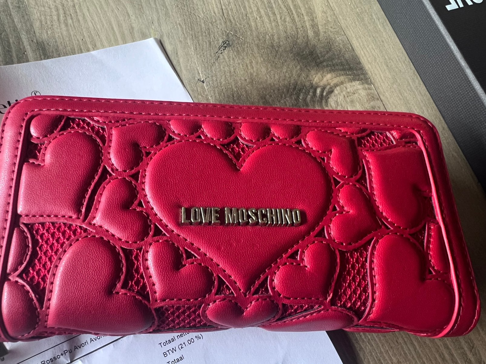 Rode love moschino portemonnee, Ophalen of Verzenden, Rood