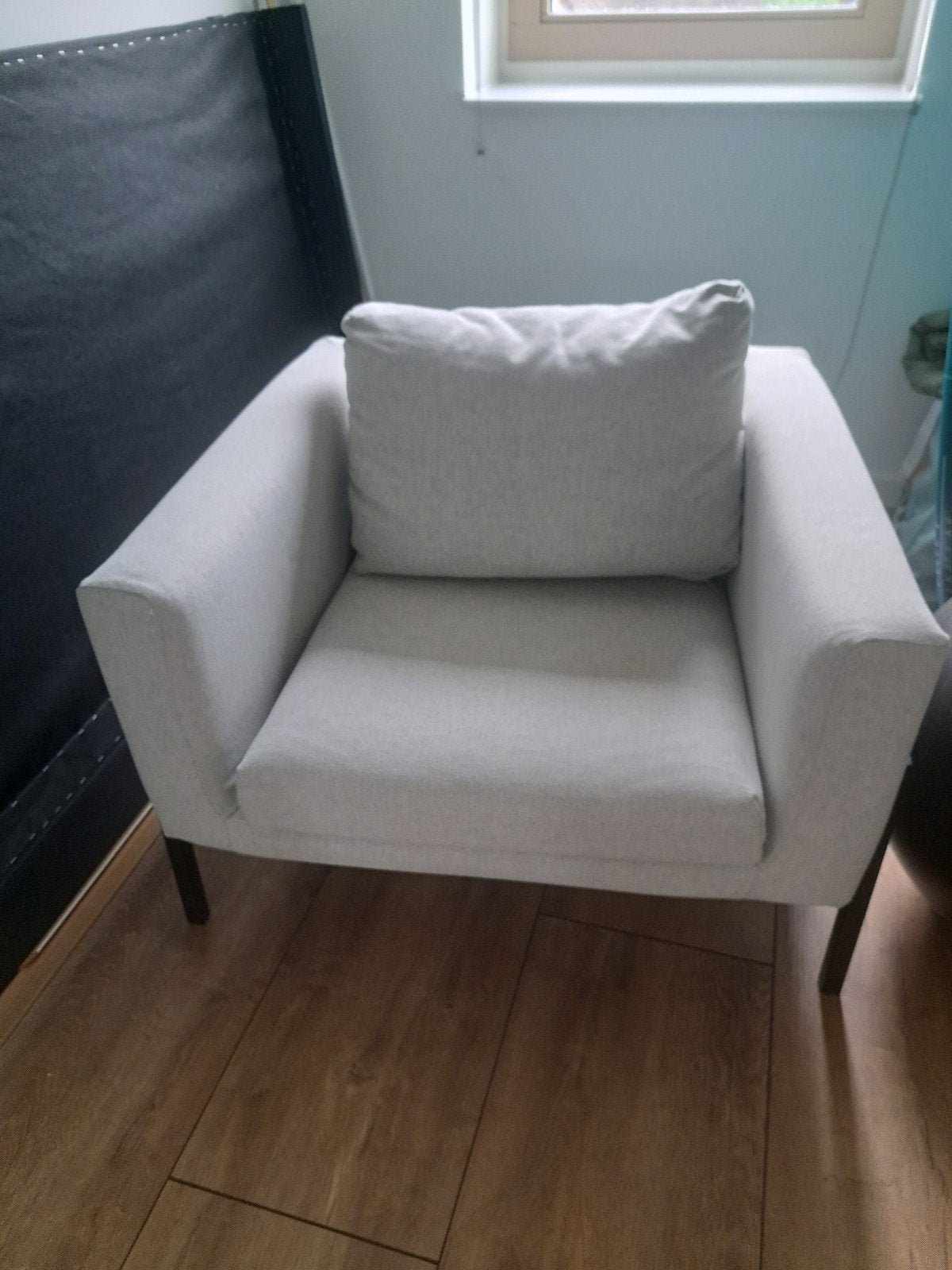 IKEA Koarp fauteuil - beige - Zo goed als nieuw, Ophalen, Modern, Comfortabel, 75 tot 100 cm, Zo goed als nieuw