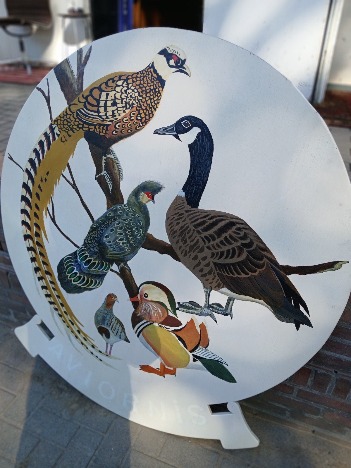 Vintage jachttafereel olieverfschilderij met vogelrassen, Antiek en Kunst, Ophalen of Verzenden