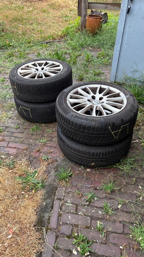 lichtmetalen velgen met winterbanden 205/55 R16, Ophalen, Gebruikt, 16 inch, Banden en Velgen