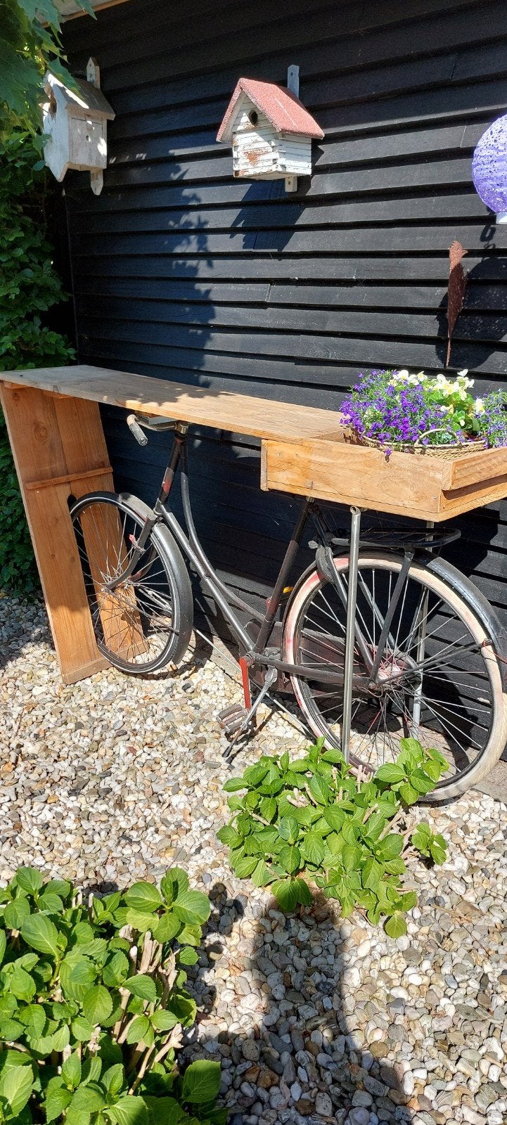 Decoratieve oude fiets met plantenbak - Tuindecoratie, Ophalen, Gebruikt