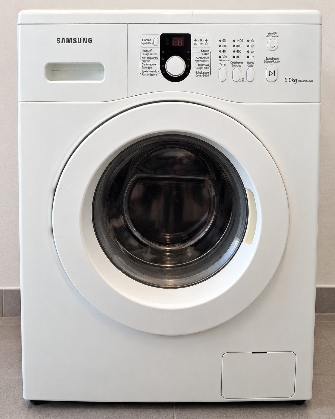 Samsung WF8604NHWG Wasmachine - 6 kg, 1400 toeren, Gebruikt, Voorlader, 85 tot 90 cm, Ophalen