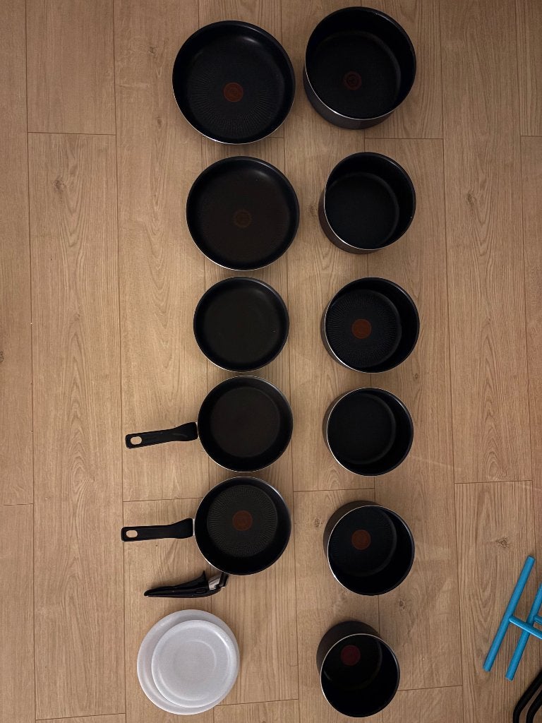 Tefal Ingenio pannenset met afneembaar handvat en deksels, Huis en Inrichting, Keuken | Potten en Pannen, Tefal, Aluminium, Pannenset
