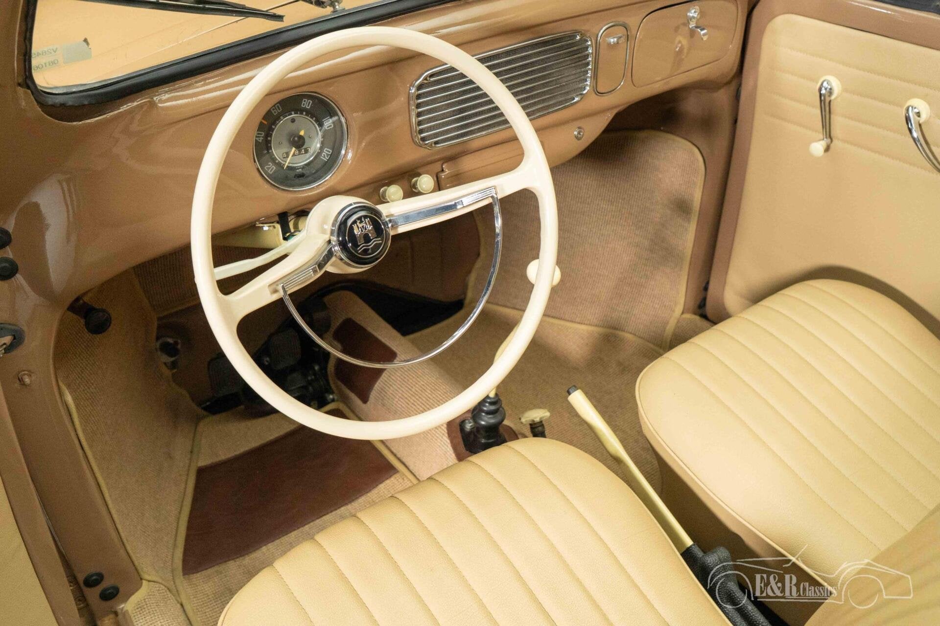 Volkswagen Kever Ovaal Ragtop | 1957, Achterwielaandrijving, Beige, 39 pk, Bedrijf