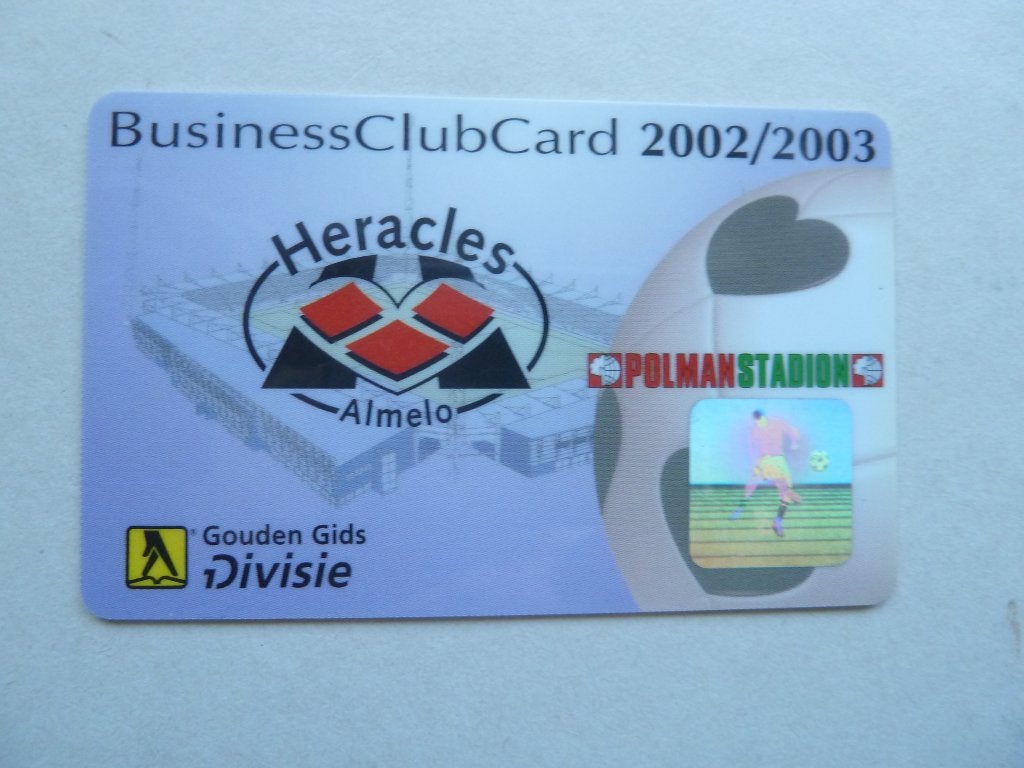Businessclubcard  Heracles  2002/2003 Legergroene achterkant, Ophalen of Verzenden, Zo goed als nieuw, Overige binnenlandse clubs