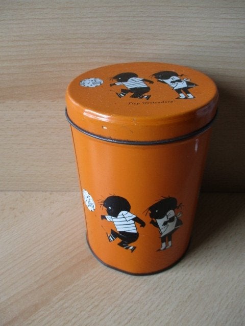 Jip en Janneke blik  Oranje - voetballen  14.5 x 10cm, Ophalen of Verzenden, Gebruikt