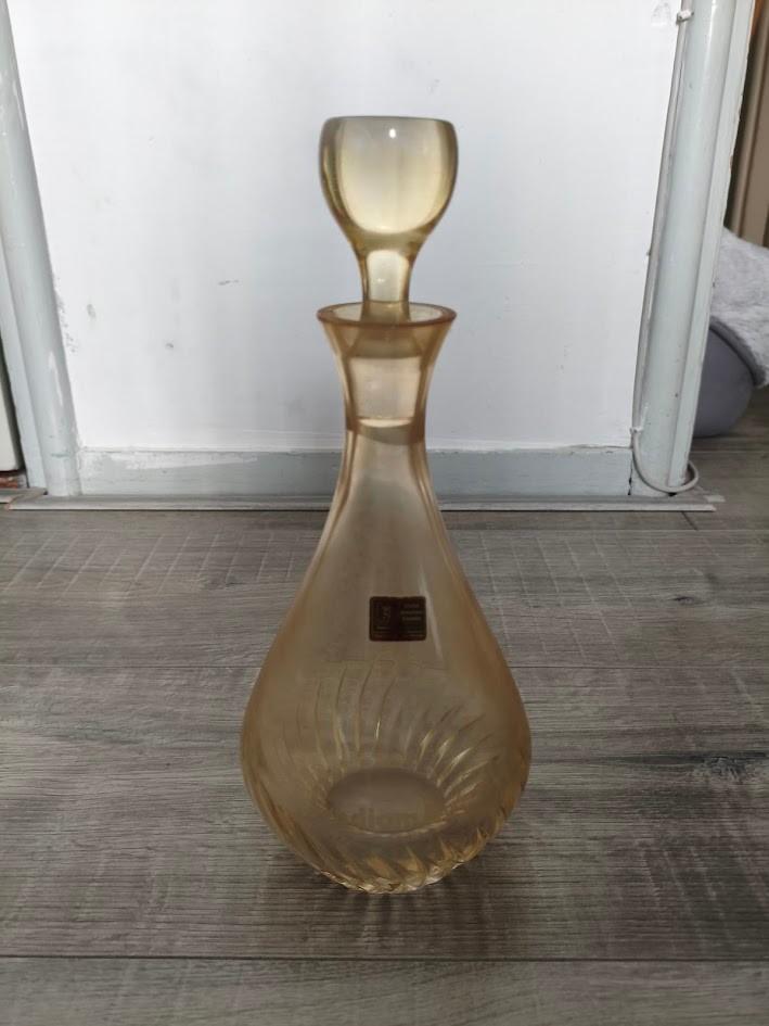 Spiegelau amberglas kristal karaf ( reclame bedrukking ), Antiek en Kunst, Ophalen of Verzenden