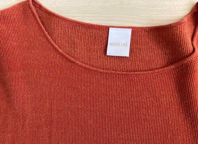 MADELEINE trui vleermuismouw lurex warm oranje maat 44 46, Ophalen of Verzenden, Zo goed als nieuw, Maat 46/48 (XL) of groter