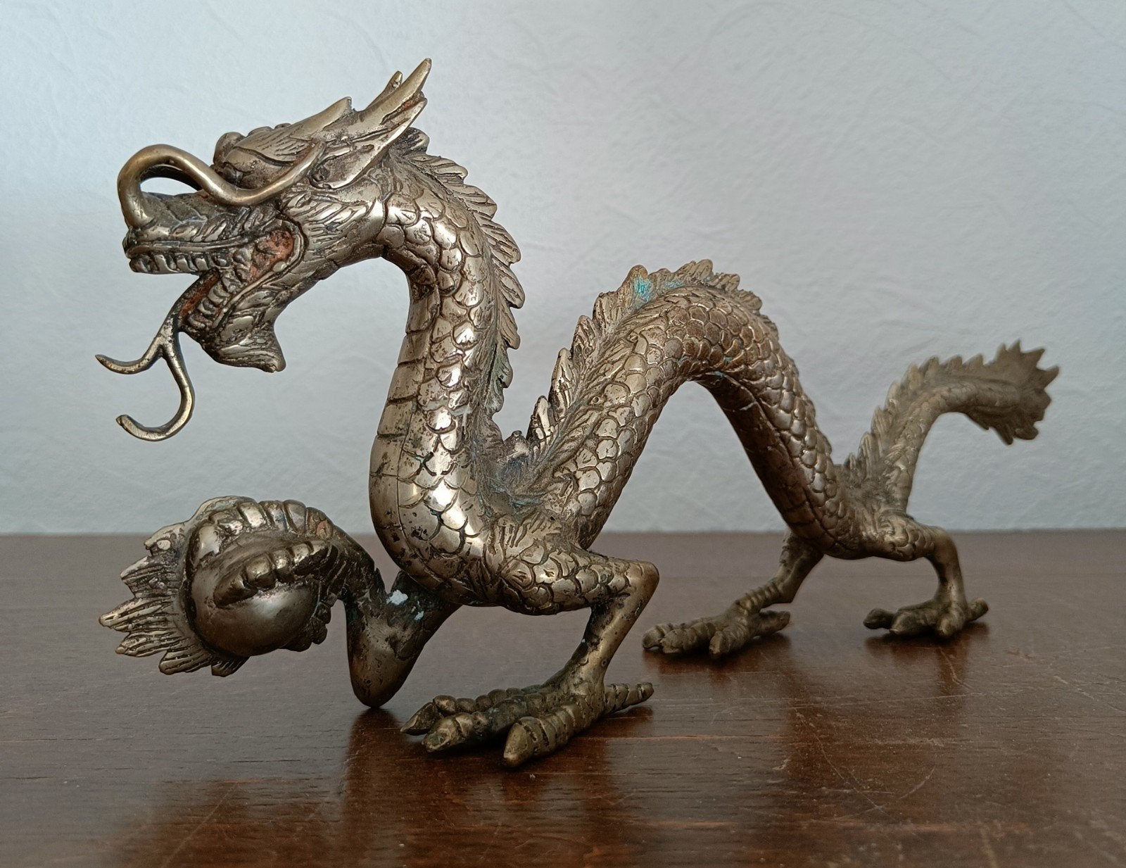 Oude metalen Chinese draak., Ophalen of Verzenden