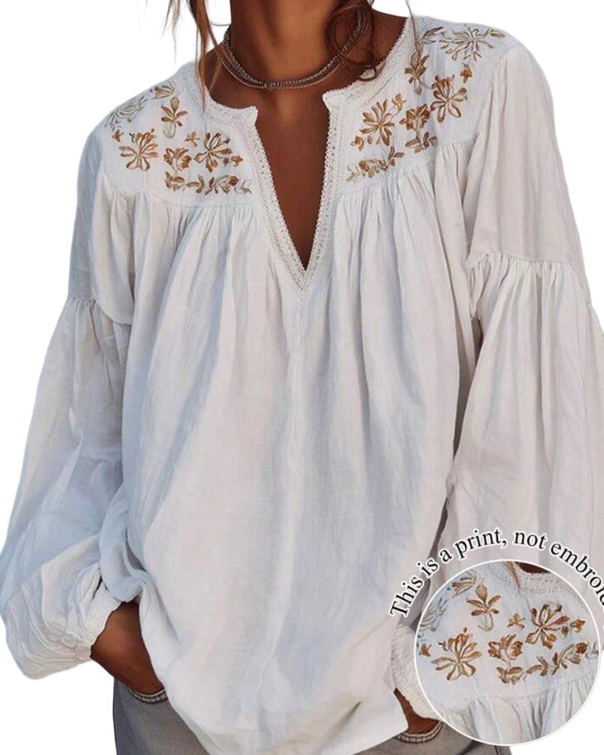 Witte blouse met details (44-52), Verzenden, Nieuw, Wit