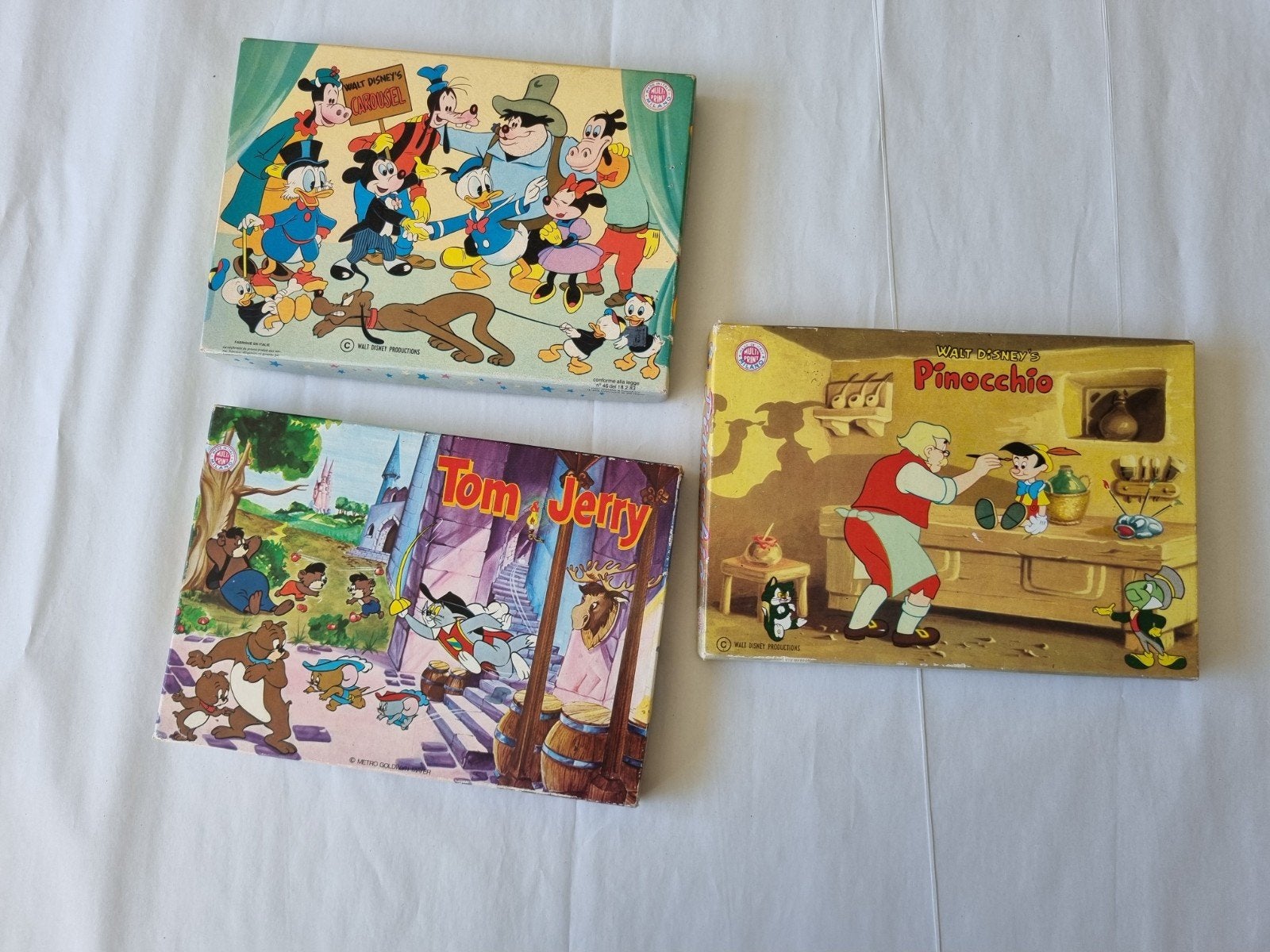 Disney Stempelsets - Mickey, Pinokkio, Tom & Jerry, Ophalen of Verzenden, Gebruikt, Knutselen