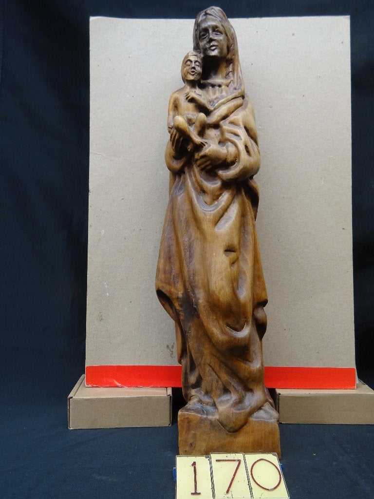 100170=Maria met het Heilig Kindje, hout., Ophalen of Verzenden