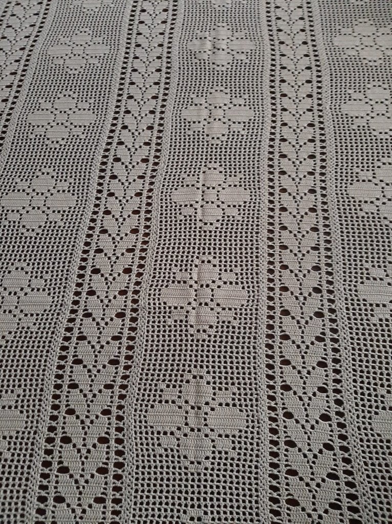 Gehaakte sprei, Eenpersoons, Beige, Overige typen, Ophalen of Verzenden