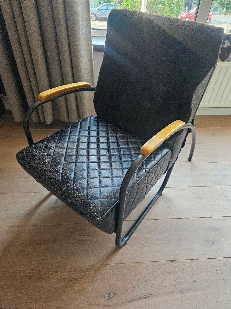 Zwarte stoel fauteuil, Ophalen, Kunststof, Gebruikt, Zwart