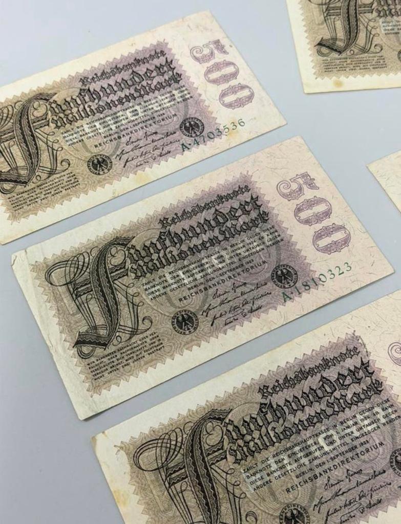5x Duitse 500 Miljoen Mark 1923 Hyperinflatie Biljet germany, Postzegels en Munten, Bankbiljetten | Europa | Niet-Eurobiljetten