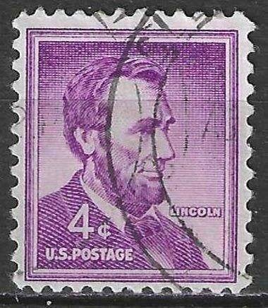 USA 1954 - Yvert 589 - Abraham Lincoln - 4 c. (ST), Postzegels en Munten, Verzenden, Gestempeld, Noord-Amerika