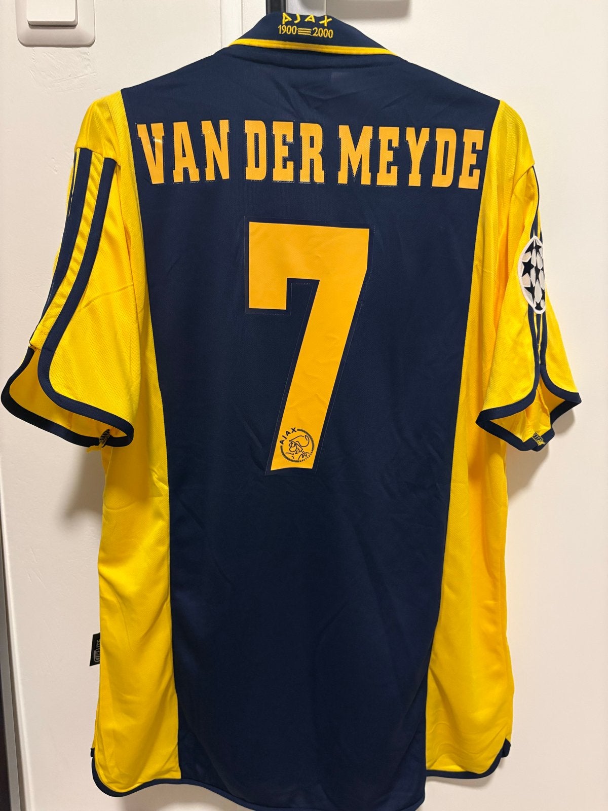 Retro Ajax uitshirt 2000-2001 Van der Meyde Xl  vintage, Blauw, Ophalen of Verzenden, Voetbal, Maat 56/58 (XL)