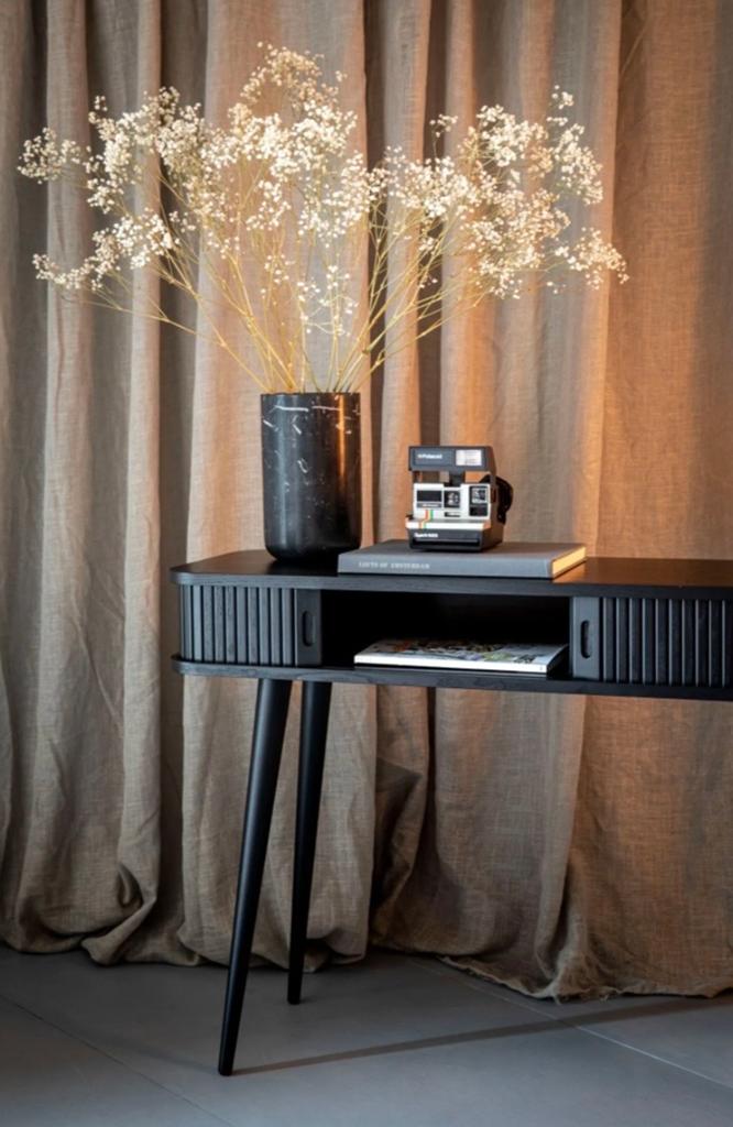 Zuiver Barbier console sidetable zwart hout, Huis en Inrichting, Ophalen, Zo goed als nieuw, 75 cm of meer, 60 cm of meer