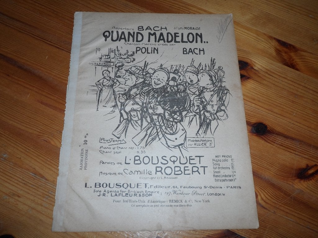 Quand madelon - camille robert / louis bousquet, Zang, Gebruikt, Ophalen of Verzenden, Artiest of Componist