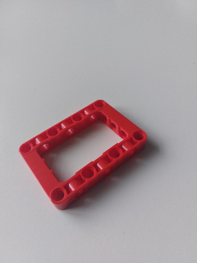 3 technic Lego hefbalk frame 5x7 rood, Lego, Ophalen of Verzenden, Zo goed als nieuw, Technic