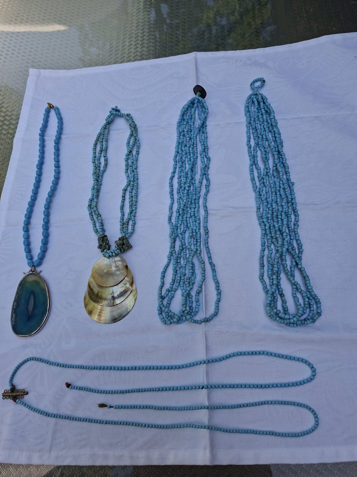 Verzameling oude antieke colliers, Ophalen of Verzenden, Blauw, Overige materialen