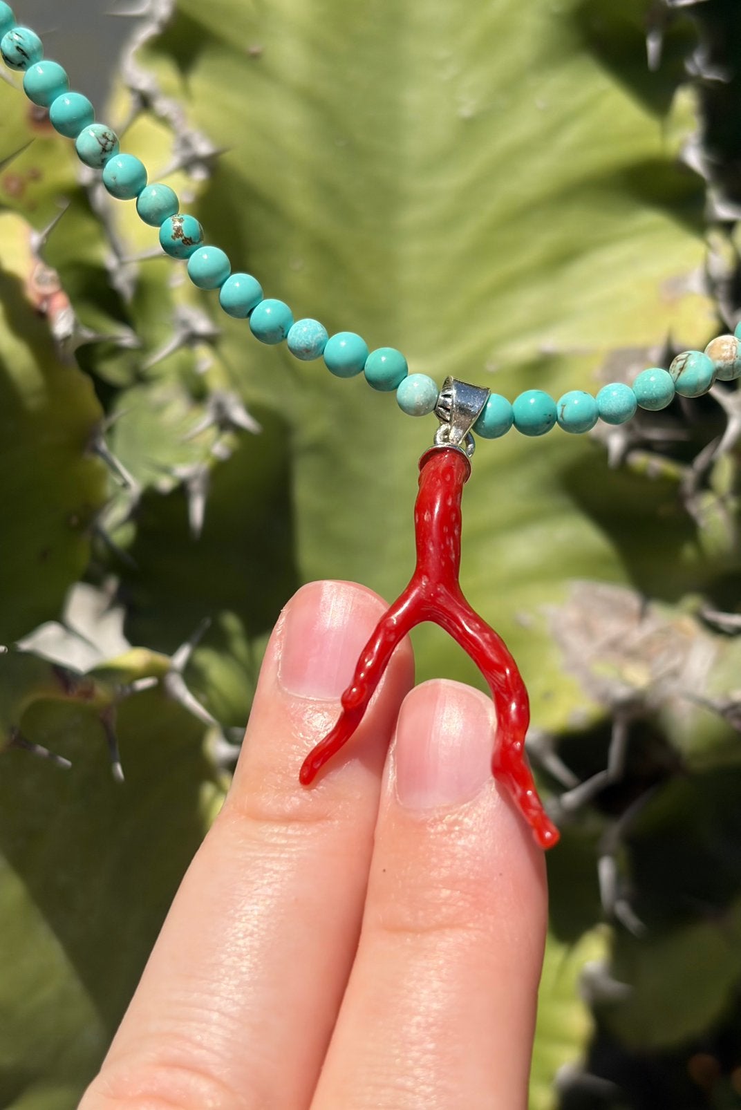 Coral & Turquoise Necklace, Ophalen of Verzenden, Nieuw, Blauw, Steen of Mineraal