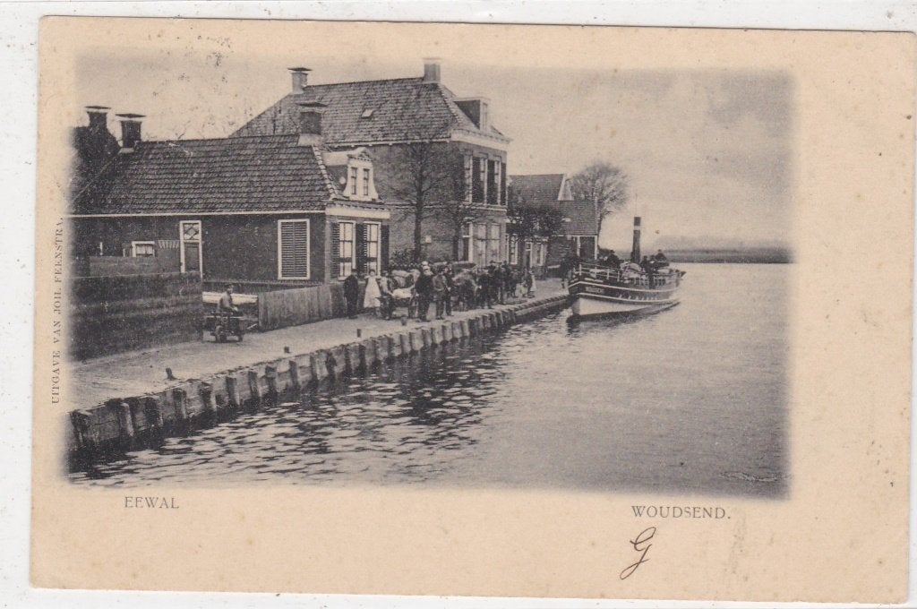 Woudsend-Eewal met Salonboot 1904, Verzenden, Voor 1920, Gelopen, Friesland