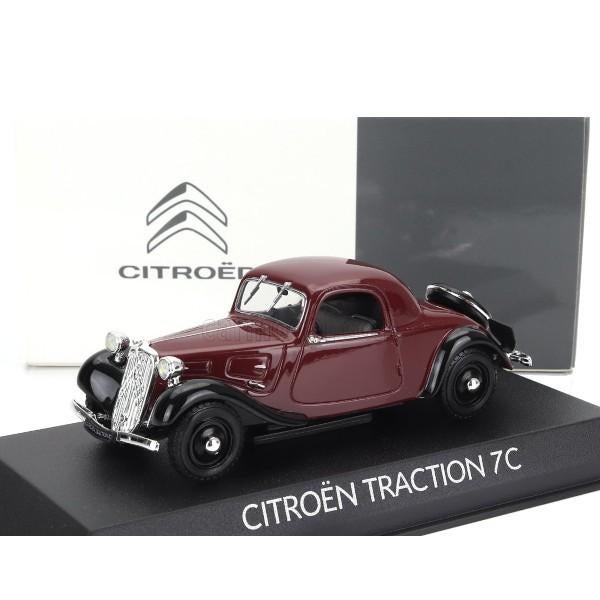 Citroen Traction 7C Cabriolet 1937 Rood Modelauto 1/43 Norev, Auto, Norev, Ophalen of Verzenden, Norev