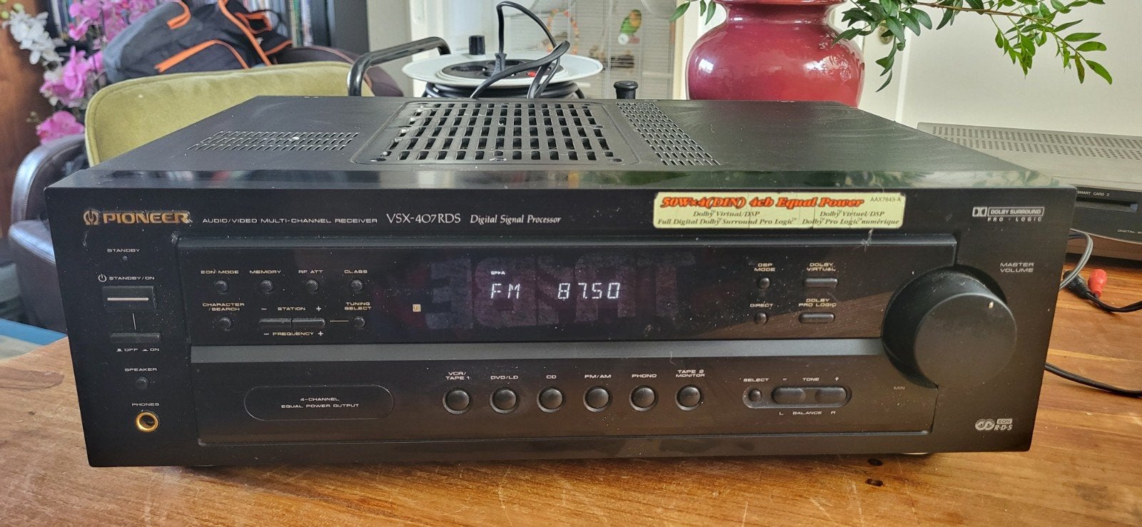 Pioneer VSX-407RDS Audio/Video Multi-Channel Receiver, Ophalen, Pioneer, Minder dan 60 watt, Gebruikt