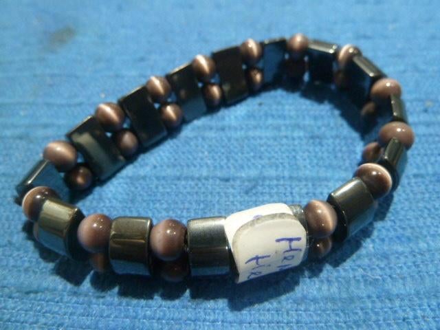 Armband Hematiet met katteoog (05), Ophalen of Verzenden, Nieuw