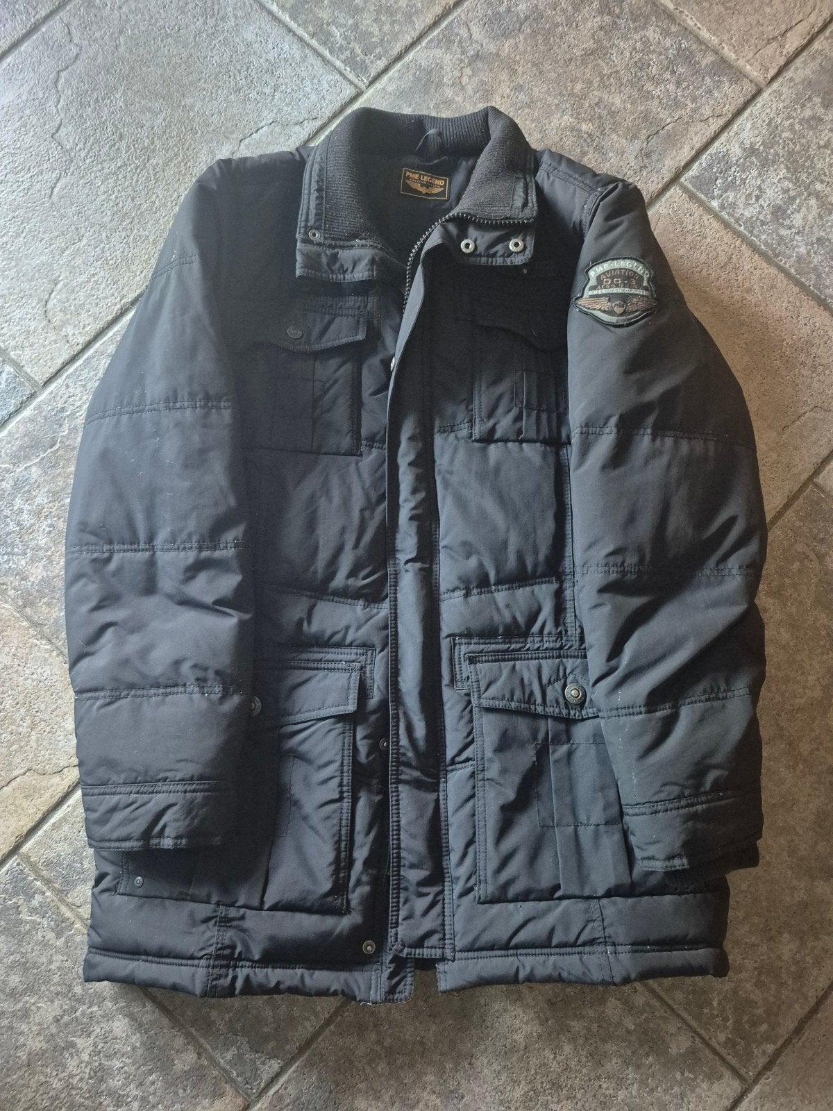 pme dayton  gevoerde  winterjas. kleur zwart. maat L/XL, Kleding | Heren, Ophalen of Verzenden, Zo goed als nieuw, Zwart
