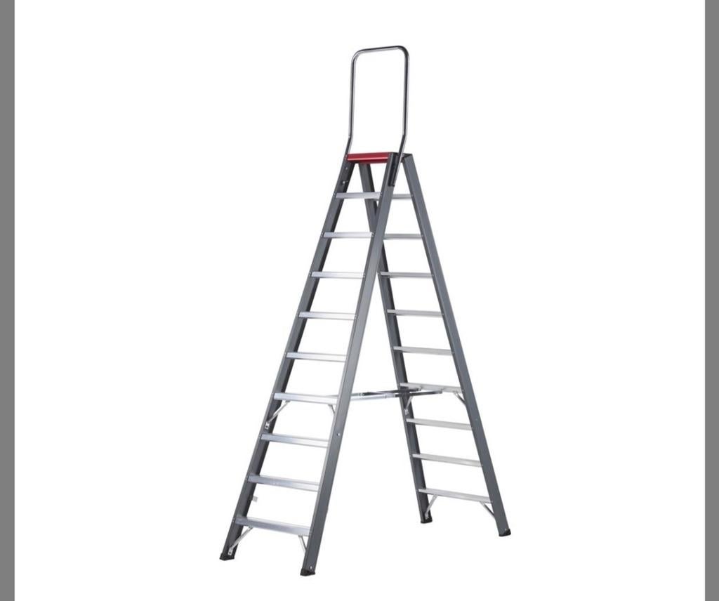Altrex dubbele trap 2x10 treden gecoat (gebruikt), Ophalen, Gebruikt, Trap, 4 meter of meer