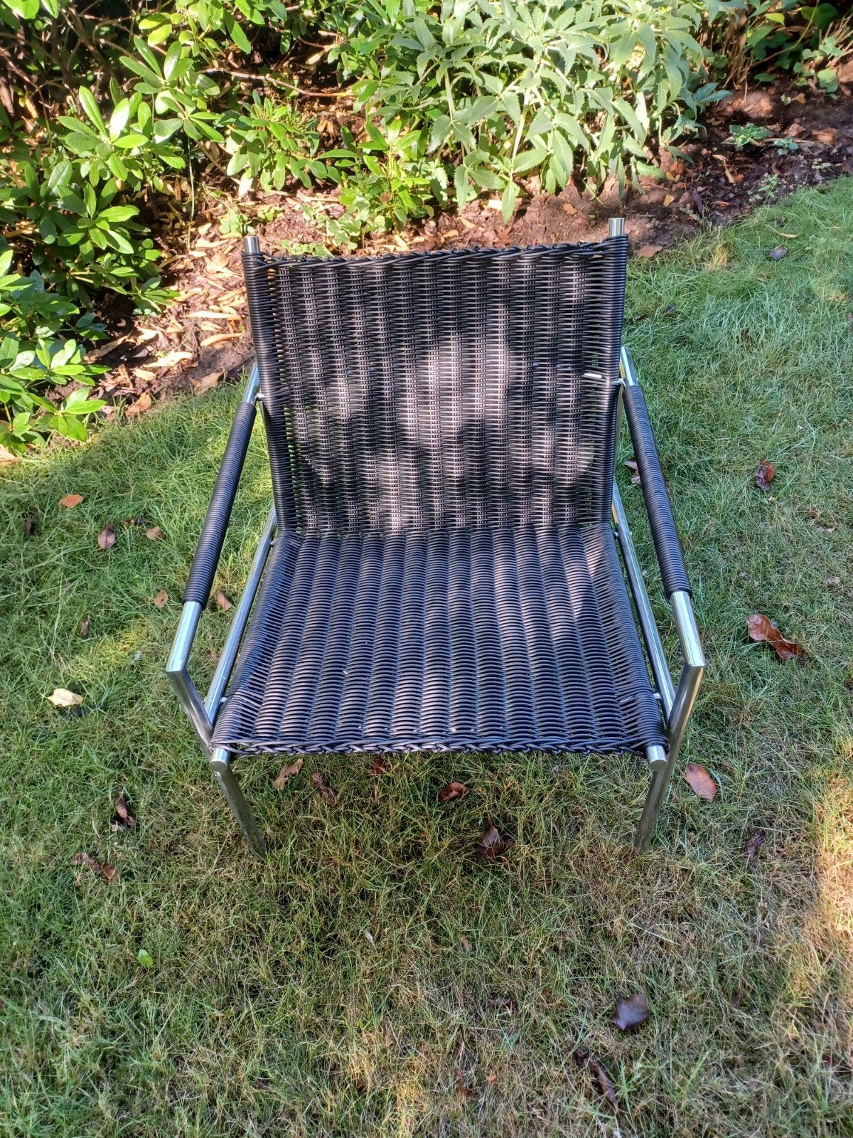 Martin Visser SZ01 met nieuw zwart kunststof vlechtriet, Ophalen, Gebruikt, Modern, vintage  jaren 60, Minder dan 75 cm