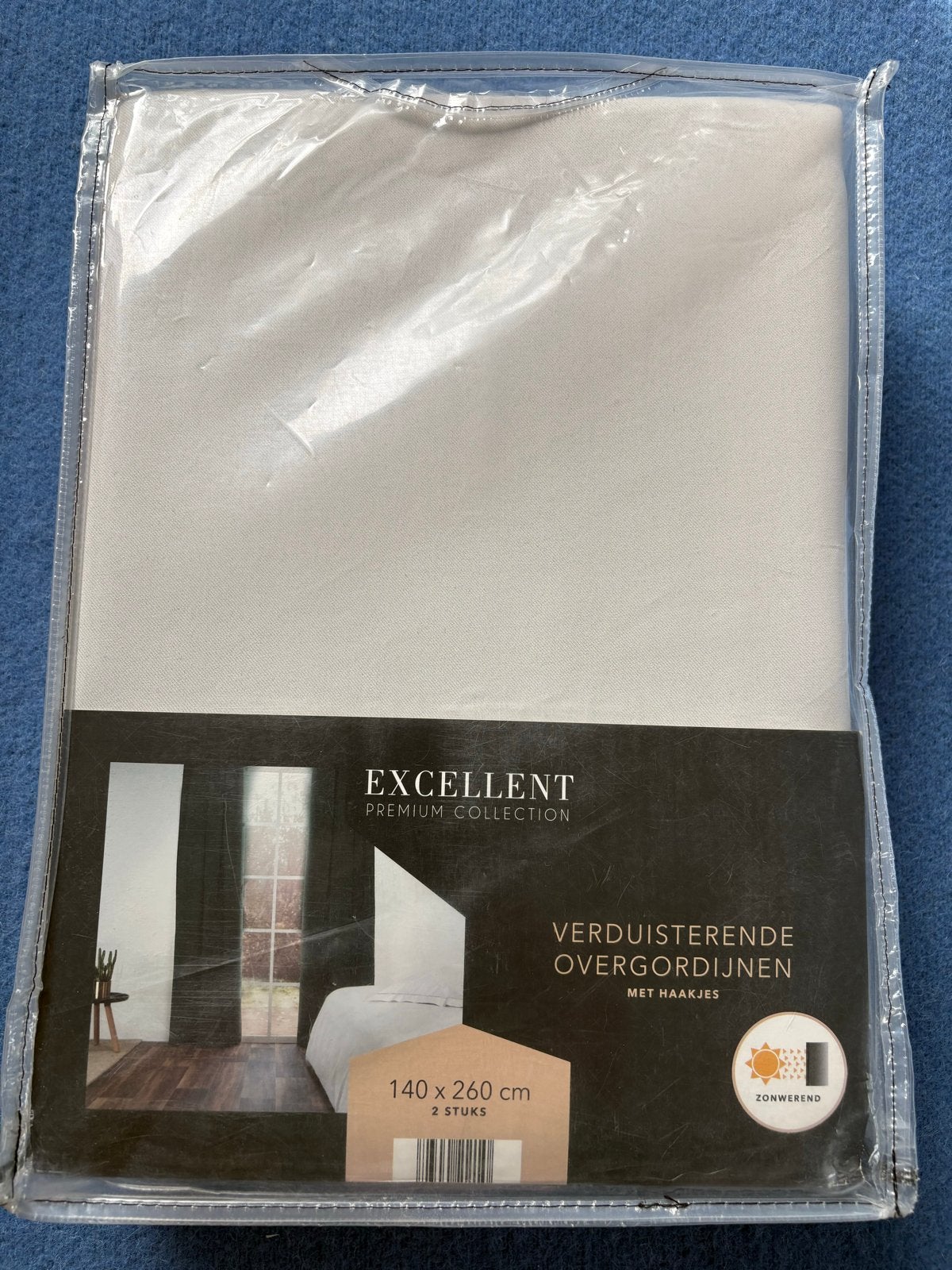 Nieuwe verduisterende overgordijnen met haakjes, Huis en Inrichting, Overgordijn, Overige merken, Nieuw, Ophalen of Verzenden