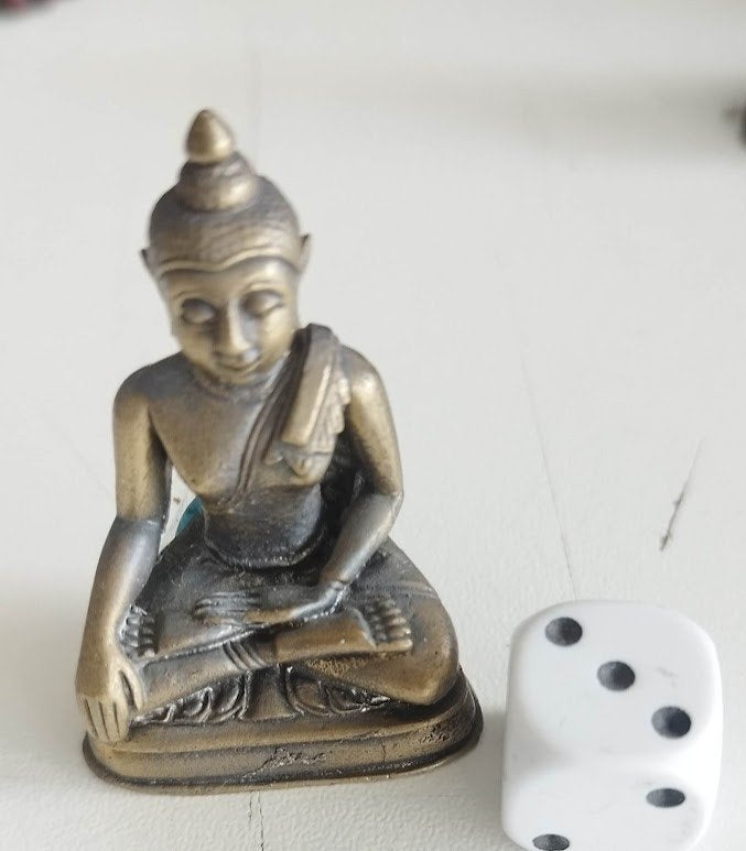 kleine bronzen boeddha amulet, in Sukhothai-stijl, Ophalen, Nieuw, Goud, Overige materialen