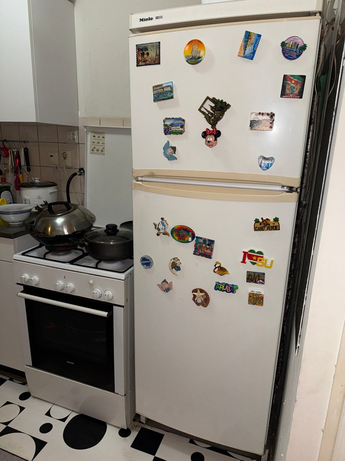 Siemens gasfornuis/oven en Miele koelkast combi, Witgoed en Apparatuur, Koelkasten en IJskasten, Ophalen, 150 tot 200 liter, Gebruikt