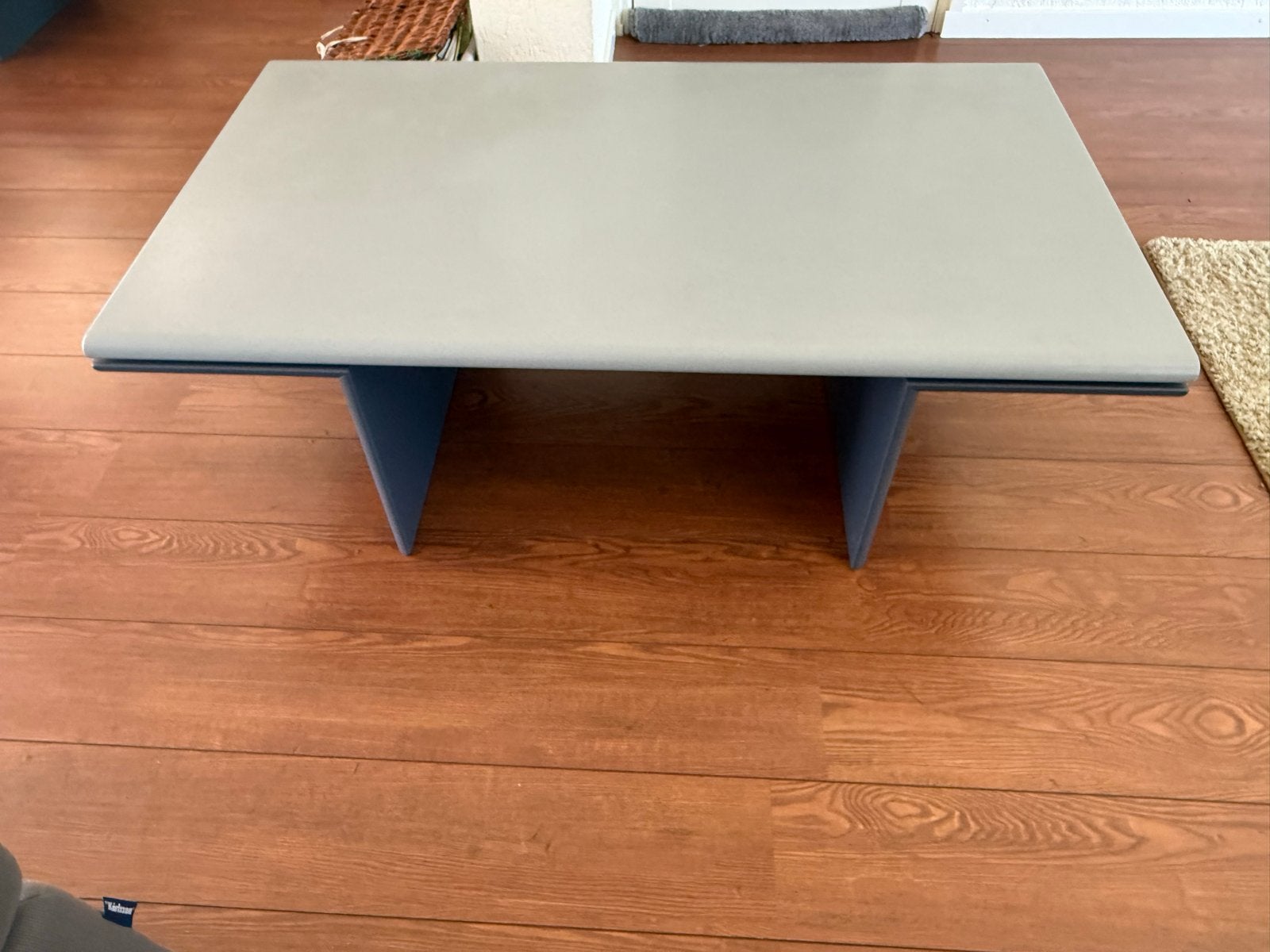 Leolux Salontafel Grijs Blauw - 130x95x45 cm, Ophalen, Gebruikt, 100 tot 150 cm, 50 tot 100 cm