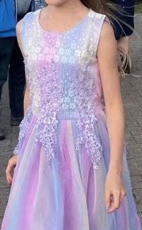 prinsessenjurk/baljurk - pastel regenboog maat 160, Ophalen of Verzenden, Zo goed als nieuw, Meisje, Jurk of Rok