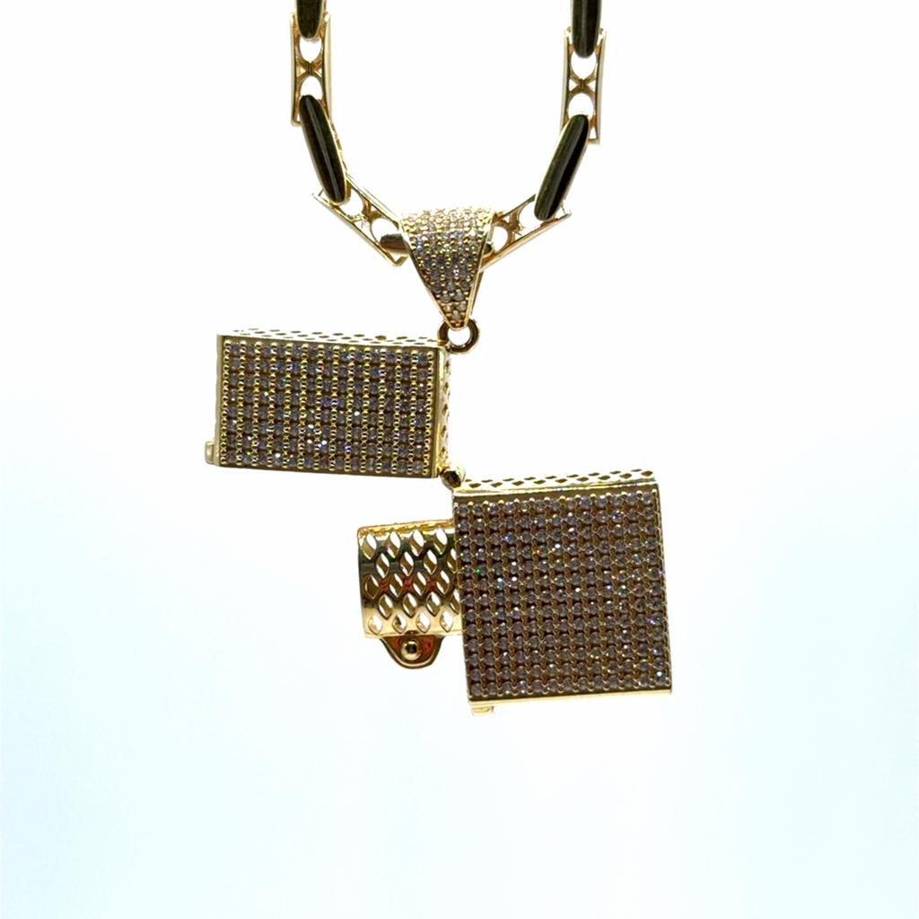 Gouden aansteker hanger met zirkonia steentjes, Overige voorstellingen, Www.bredajuwelier.nl, Nieuw, Ophalen of Verzenden