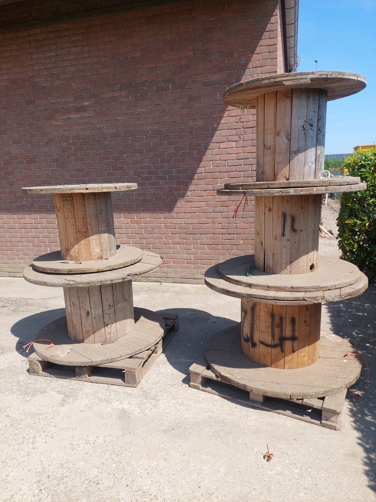 5 houten haspels te koop, Tuin en Terras, Ophalen, Gebruikt