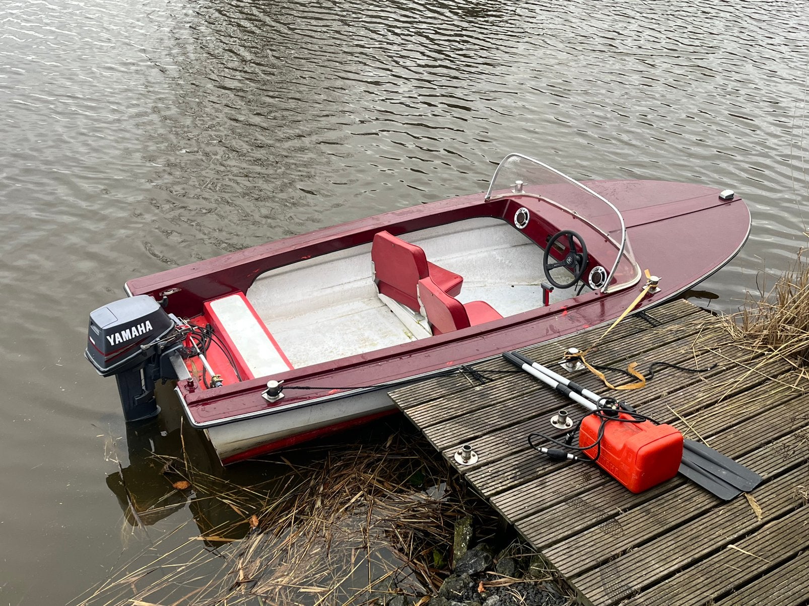 Retro speedboot 8 pk yamaha 2 takt, Watersport en Boten, Speedboten, Ophalen, Gebruikt, Met afstandsbediening, Minder dan 70 pk